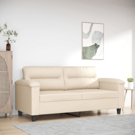 Sofá de 2 plazas de tela de microfibra beige 140 cm en Sofás | Comprar online en Foru.es