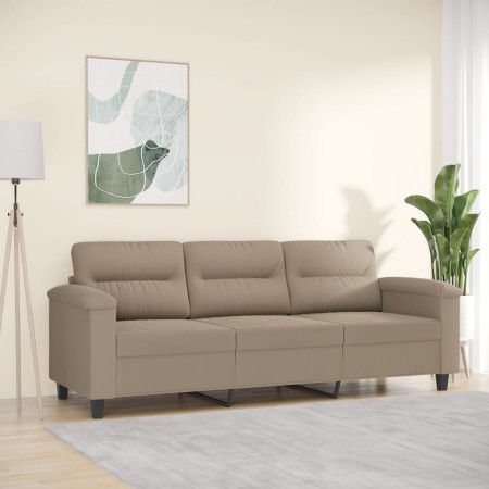 Sofá de 3 plazas de tela microfibra gris taupe 180 cm en Sofás | Comprar online en Foru.es