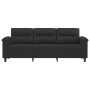 Sofá de 3 plazas de tela de microfibra negro 180 cm en Sofás | Comprar online en Foru.es