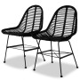 Sillas de comedor 2 unidades ratán natural negro de vidaXL, Sillas de comedor - Ref: Foro24-244571, Precio: 193,45 €, Descuen...