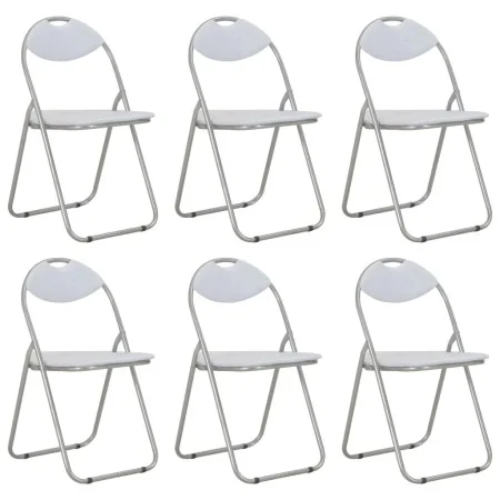 Sillas de comedor plegables 6 unidades cuero sintético blanco de vidaXL, Sillas de comedor - Ref: Foro24-284409, Precio: 112,...