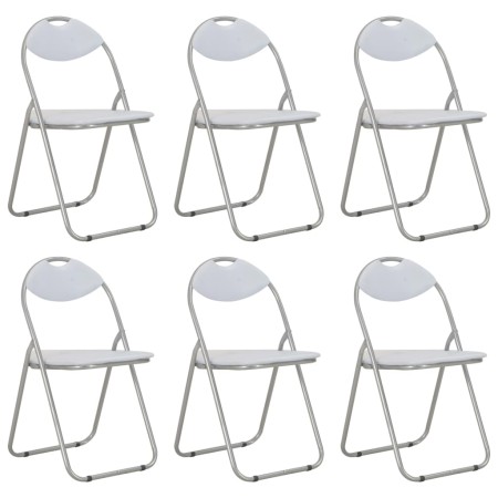 Sillas de comedor plegables 6 unidades cuero sintético blanco de vidaXL, Sillas de comedor - Ref: Foro24-284409, Precio: 133,...