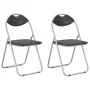 Sillas de comedor plegables 2 unidades cuero sintético negro de vidaXL, Sillas de comedor - Ref: Foro24-284407, Precio: 67,93...