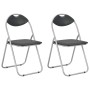 Sillas de comedor plegables 2 unidades cuero sintético negro de vidaXL, Sillas de comedor - Ref: Foro24-284407, Precio: 69,22...