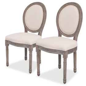 Sillas de comedor 2 unidades tela color crema de vidaXL, Sillas de comedor - Ref: Foro24-244087, Precio: 256,30 €, Descuento: %