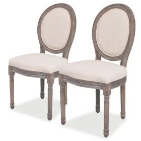 Sillas de comedor 2 unidades tela color crema de vidaXL, Sillas de comedor - Ref: Foro24-244087, Precio: 251,29 €, Descuento: %