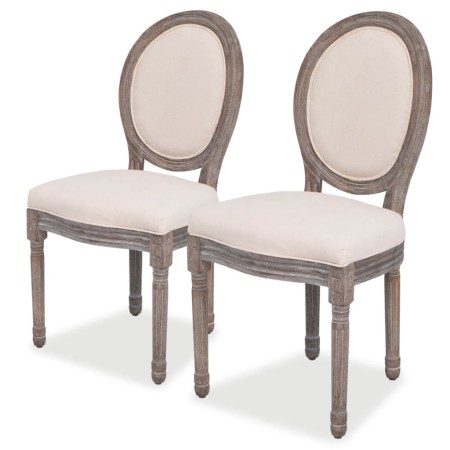 Sillas de comedor 2 unidades tela color crema de vidaXL, Sillas de comedor - Ref: Foro24-244087, Precio: 256,30 €, Descuento: %