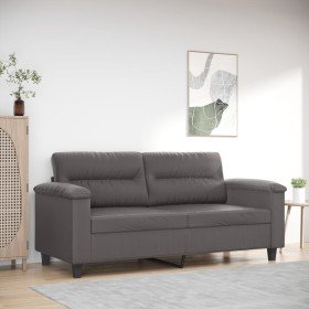 Sofá de 2 plazas de cuero sintético gris 140 cm en Sofás | Comprar online en Foru.es