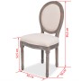Sillas de comedor 2 unidades tela color crema de vidaXL, Sillas de comedor - Ref: Foro24-244087, Precio: 256,30 €, Descuento: %