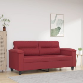 Sofá de 2 plazas de cuero sintético rojo vino 140 cm en Sofás | Comprar online en Foru.es