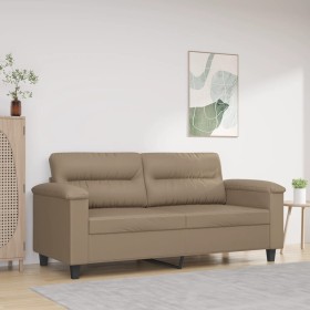 Sofá de 2 plazas de cuero sintético color capuchino 140 cm en Sofás | Comprar online en Foru.es