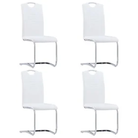 Cantilever dining chairs 4 units white synthetic leather by vidaXL, dining chairs - Ref: Foro24-281778, Price: 291,96 €, Disc...