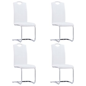 Sillas de comedor voladizas 4 unidades cuero sintético blanco de vidaXL, Sillas de comedor - Ref: Foro24-281778, Precio: 297,...