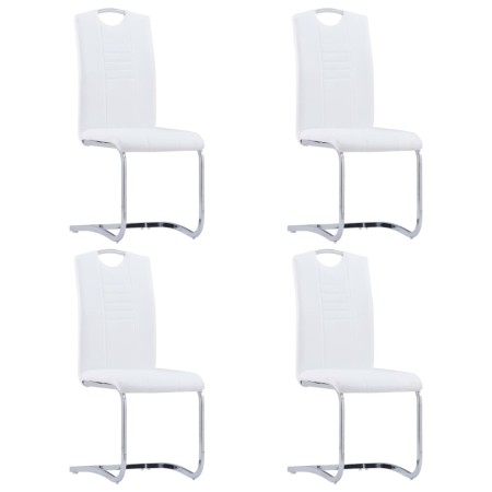 Sillas de comedor voladizas 4 unidades cuero sintético blanco de vidaXL, Sillas de comedor - Ref: Foro24-281778, Precio: 297,...