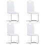 Sillas de comedor voladizas 4 unidades cuero sintético blanco de vidaXL, Sillas de comedor - Ref: Foro24-281778, Precio: 297,...