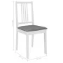 Sillas de comedor con cojines 4 unidades madera maciza blanca von vidaXL, Essstühle - Ref: Foro24-247637, Preis: 248,88 €, Ra...