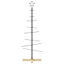 Árbol de Navidad metal negro con base de madera 120 cm en Decoración Festiva y Estacional | Comprar online en Foru.es