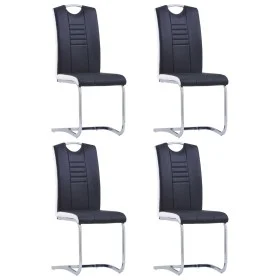 Sillas de comedor voladizas 4 unidades cuero sintético negro de vidaXL, Sillas de comedor - Ref: Foro24-281772, Precio: 296,0...