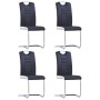 Sillas de comedor voladizas 4 unidades cuero sintético negro de vidaXL, Sillas de comedor - Ref: Foro24-281772, Precio: 329,3...