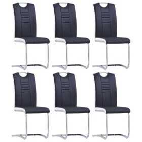 Freischwinger Esszimmerstühle 6 Einheiten Kunstleder schwarz von vidaXL, Essstühle - Ref: Foro24-278832, Preis: 452,29 €, Rab...