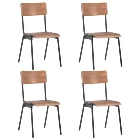 Esszimmerstühle, 4 Stück, massives Sperrholz und brauner Stahl von vidaXL, Essstühle - Ref: Foro24-280085, Preis: 305,92 €, R...