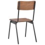 Sillas de comedor 4 uds contrachapada maciza y acero marrón de vidaXL, Sillas de comedor - Ref: Foro24-280085, Precio: 294,96...