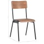 Sillas de comedor 4 uds contrachapada maciza y acero marrón de vidaXL, Sillas de comedor - Ref: Foro24-280085, Precio: 294,96...