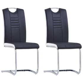 Sillas de comedor voladizas 2 unidades cuero sintético negro de vidaXL, Sillas de comedor - Ref: Foro24-281771, Precio: 159,1...