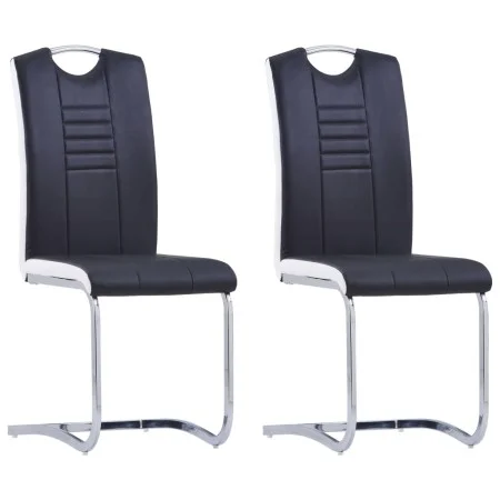 Sillas de comedor voladizas 2 unidades cuero sintético negro de vidaXL, Sillas de comedor - Ref: Foro24-281771, Precio: 159,1...