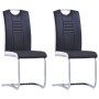 Sillas de comedor voladizas 2 unidades cuero sintético negro de vidaXL, Sillas de comedor - Ref: Foro24-281771, Precio: 180,5...