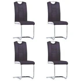 Sillas de comedor voladizas 4 unidades cuero sintético marrón de vidaXL, Sillas de comedor - Ref: Foro24-281776, Precio: 242,...