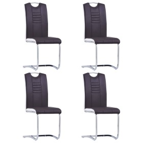 Sillas de comedor voladizas 4 unidades cuero sintético marrón de vidaXL, Sillas de comedor - Ref: Foro24-281776, Precio: 263,...