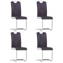 Sillas de comedor voladizas 4 unidades cuero sintético marrón de vidaXL, Sillas de comedor - Ref: Foro24-281776, Precio: 263,...