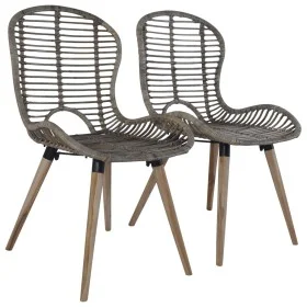Sillas de comedor 2 unidades ratán natural marrón de vidaXL, Sillas de comedor - Ref: Foro24-246853, Precio: 189,92 €, Descue...