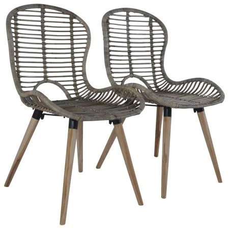 Sillas de comedor 2 unidades ratán natural marrón de vidaXL, Sillas de comedor - Ref: Foro24-246853, Precio: 189,92 €, Descue...