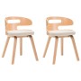 Sillas de comedor 2 uds madera curvada y cuero sintético crema de vidaXL, Sillas de comedor - Ref: Foro24-283108, Precio: 217...