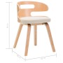 Sillas de comedor 2 uds madera curvada y cuero sintético crema de vidaXL, Sillas de comedor - Ref: Foro24-283108, Precio: 217...