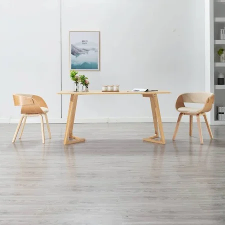 Silla de comedor madera curvada y cuero sintético crema de vidaXL, Sillas de comedor - Ref: Foro24-283112, Precio: 155,93 €, ...