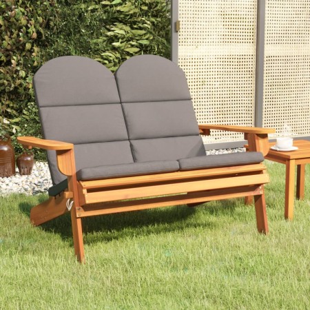 Banco de jardín Adirondack con cojines madera de acacia 126 cm en Bancos de jardín | Comprar online en Foru.es