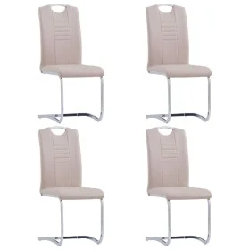 Sillas de comedor voladizas 4 uds cuero sintético capuchino de vidaXL, Sillas de comedor - Ref: Foro24-281780, Precio: 307,39...
