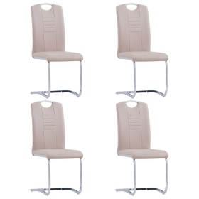 Sillas de comedor voladizas 4 uds cuero sintético capuchino de vidaXL, Sillas de comedor - Ref: Foro24-281780, Precio: 313,83...