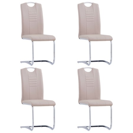 Sillas de comedor voladizas 4 uds cuero sintético capuchino de vidaXL, Sillas de comedor - Ref: Foro24-281780, Precio: 313,83...