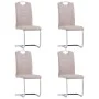 Sillas de comedor voladizas 4 uds cuero sintético capuchino de vidaXL, Sillas de comedor - Ref: Foro24-281780, Precio: 307,39...