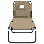 Tumbona plegable acero recubrimiento en polvo tela Oxford taupe en Tumbonas | Comprar online en Foru.es