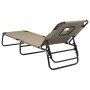 Tumbona plegable acero recubrimiento en polvo tela Oxford taupe en Tumbonas | Comprar online en Foru.es