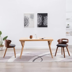 Sillas de comedor 2 unidades madera curvada y tela gris oscuro de vidaXL, Sillas de comedor - Ref: Foro24-283107, Precio: 277...
