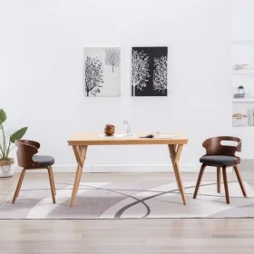 Sillas de comedor 2 unidades madera curvada y tela gris oscuro de vidaXL, Sillas de comedor - Ref: Foro24-283107, Precio: 272...