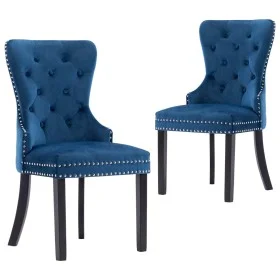Sillas de comedor 2 unidades terciopelo azul de vidaXL, Sillas de comedor - Ref: Foro24-287958, Precio: 286,31 €, Descuento: %