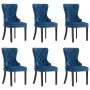 Sillas de comedor 6 unidades terciopelo azul de vidaXL, Sillas de comedor - Ref: Foro24-3055872, Precio: 965,18 €, Descuento: %