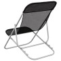 Silla de playa plegable 2 uds acero recubierto textilene negro en Tumbonas | Comprar online en Foru.es